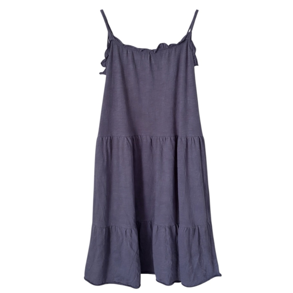 Natural Life Boho Tiered Midi Dress Navy Sleeveless Pockets Women M - Picture 6 of 7